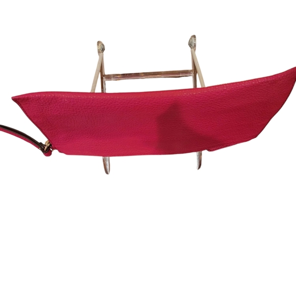 Preloved Michael Kors Genuine Leather Red Flame Large Zippered Clutch Wristlet - Picture 4 of 5